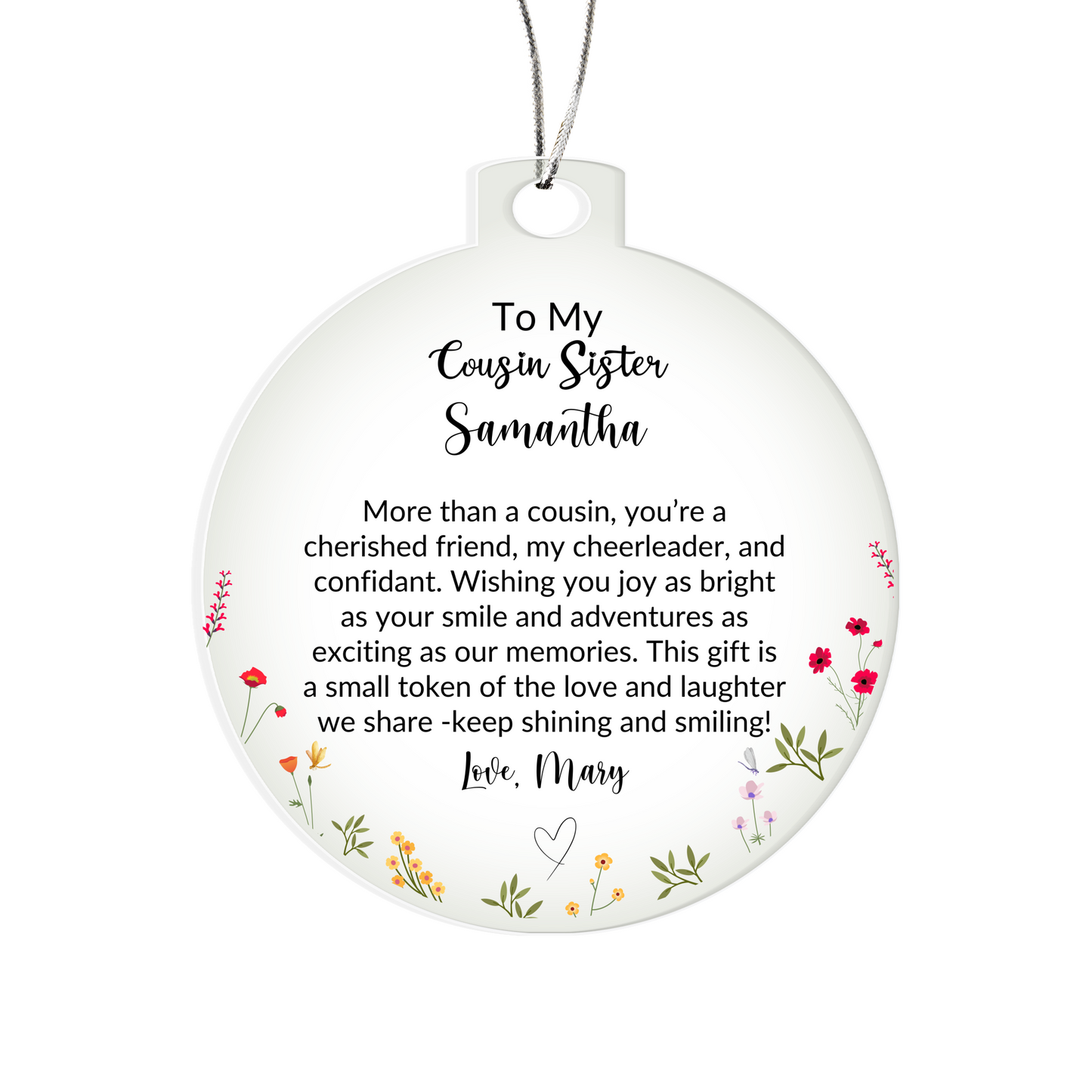 Cousin Sister Acrylic Ornament