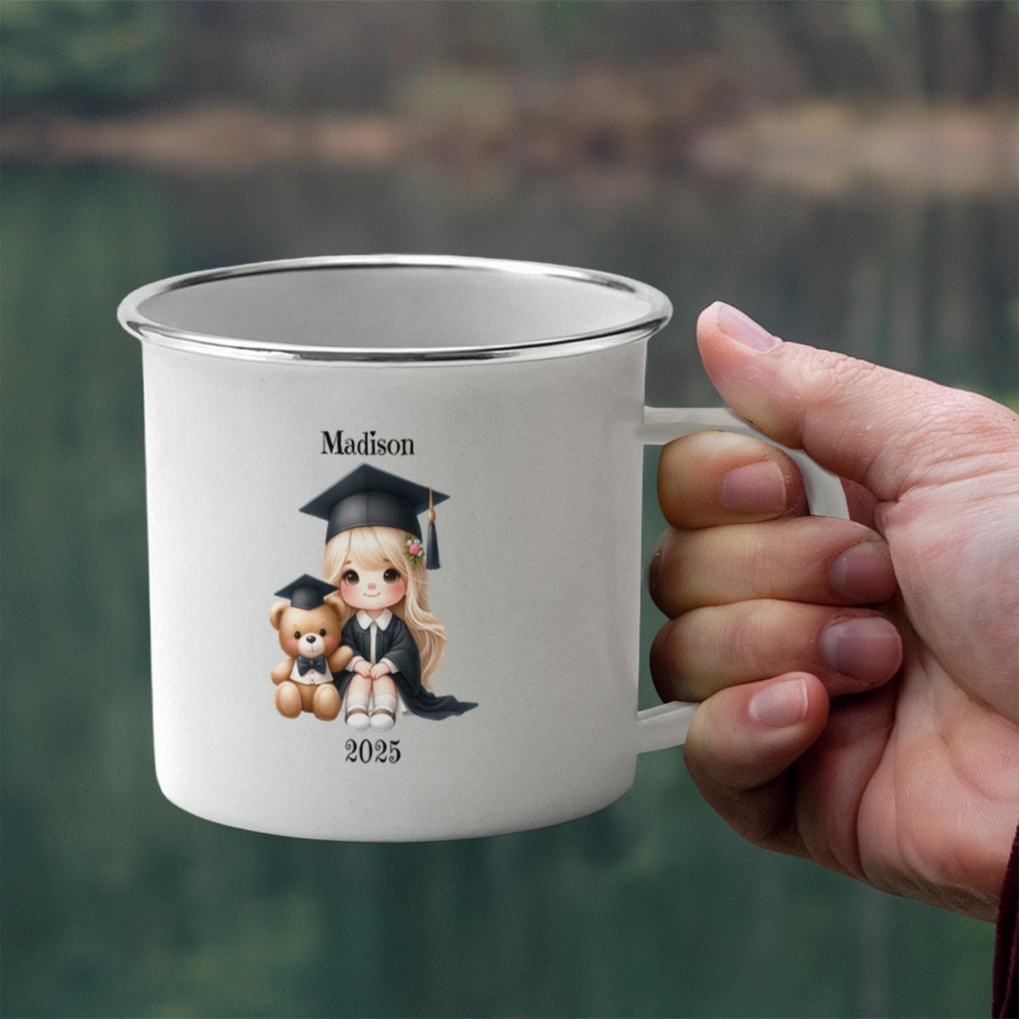 Kindergarten Graduation 12oz Enamel Camping Mug