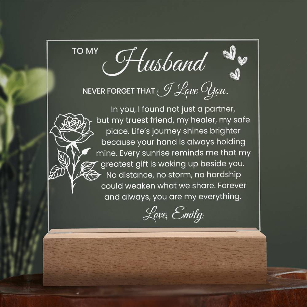 Romantic Acrylic Gift Plaque for Husband