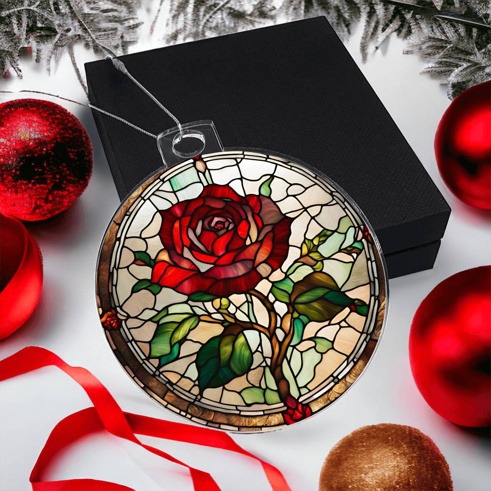 Stained Glass Style Acrylic Christmas Ornament
