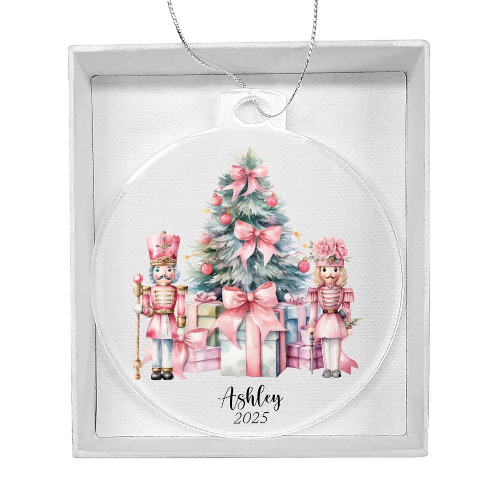 Nutcracker Coquette Bows Acrylic Christmas Ornament