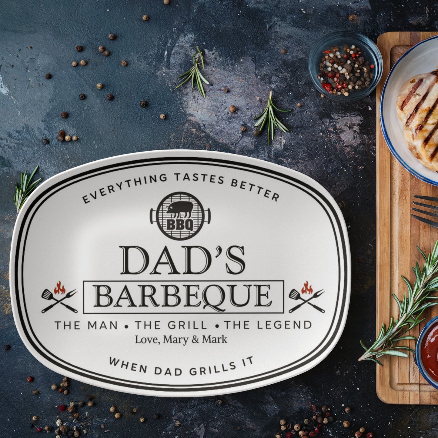 Dads Grilling Plate BBQ Platter