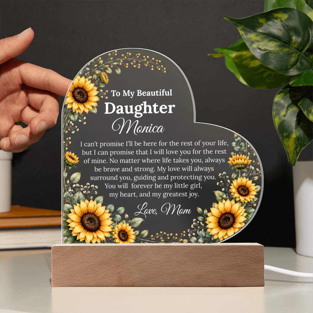 Daughter LED Heart Acrylic Plaque Gift