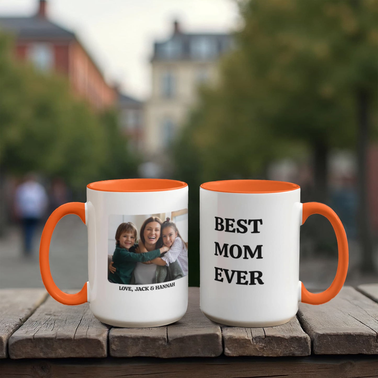 Best Mom Ever Photo Mug, Customizable Two-Tone Coffee Cup, Mother's Day Gift, Personalized Mom Mug, Ceramic Keepsake, Photo Gifts