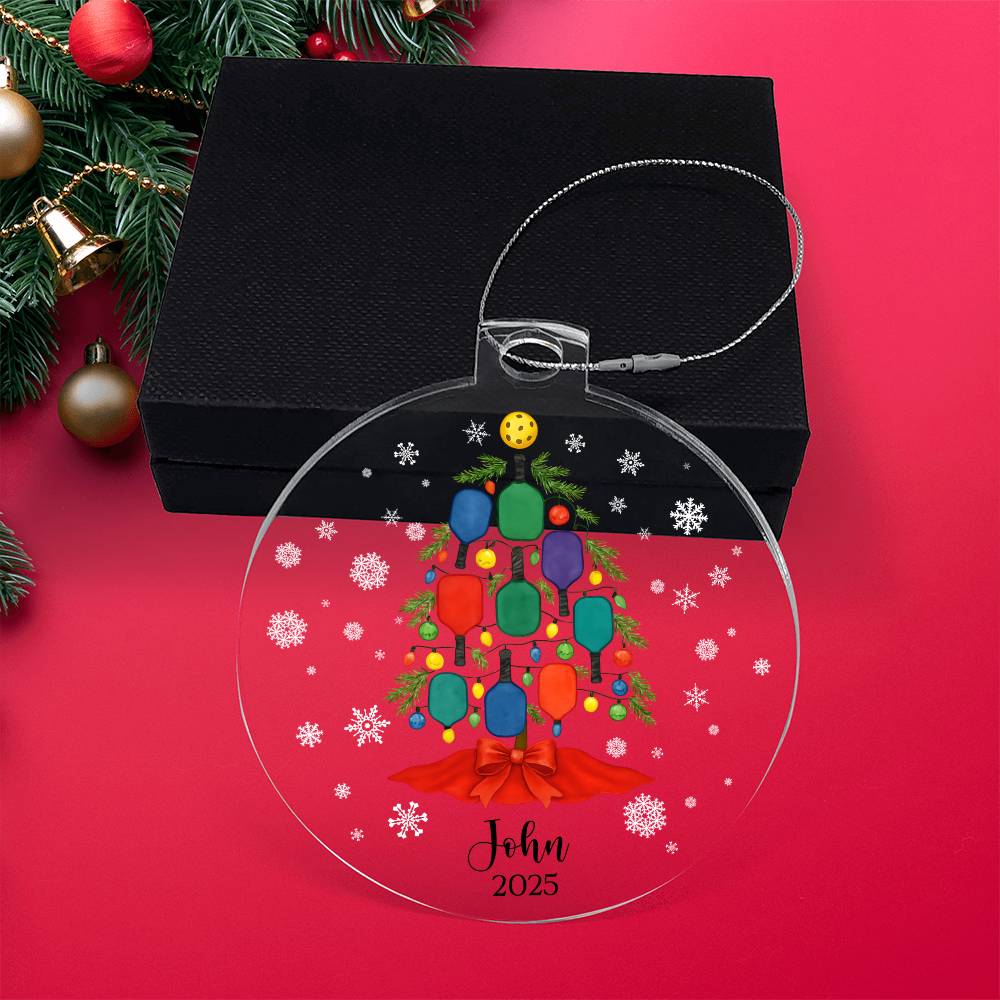Pickleball Acrylic Christmas Ornament