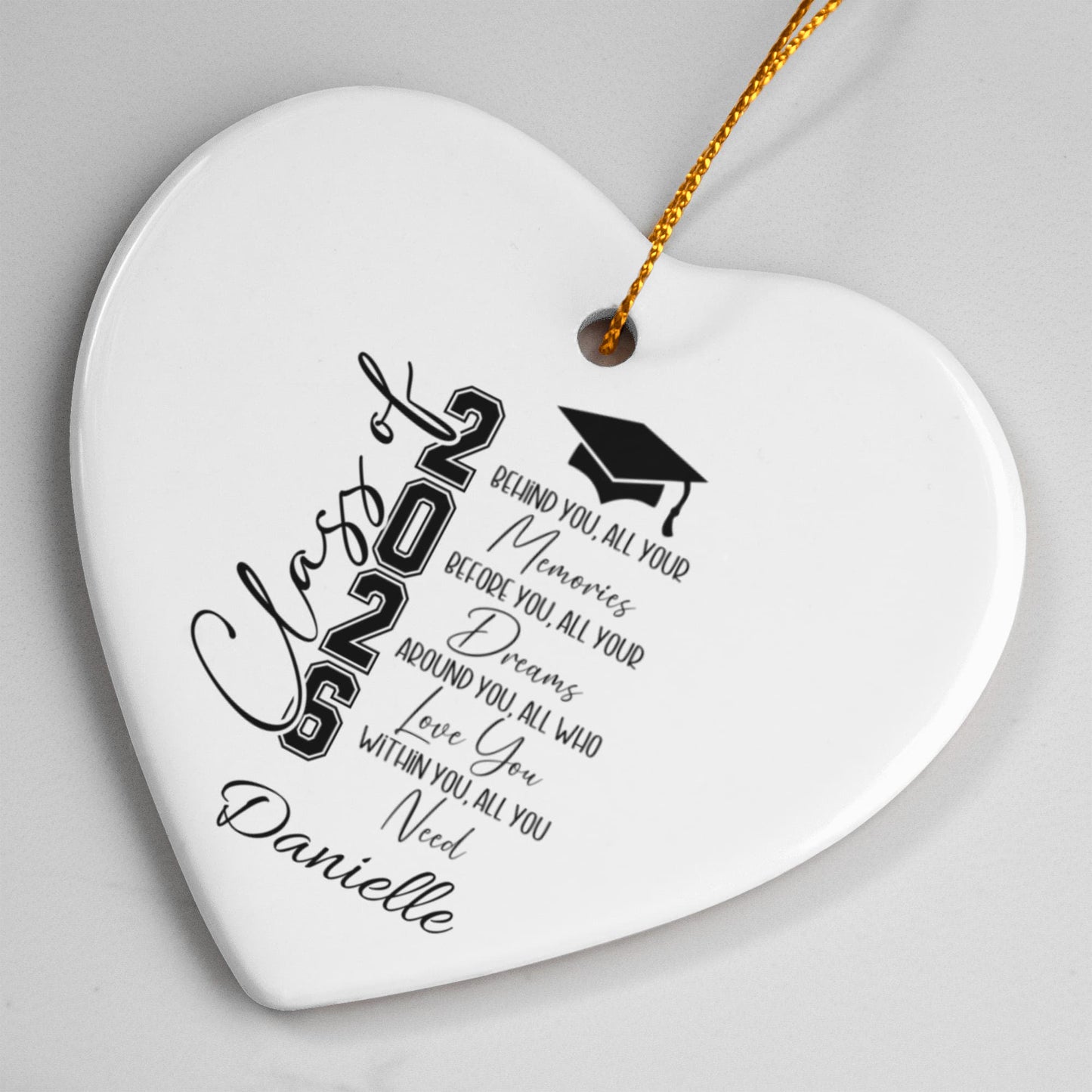 Class of 2026 Graduation Ceramic Heart Ornament
