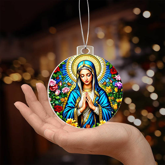 Mother Mary Catholic Acrylic Christmas Ornament