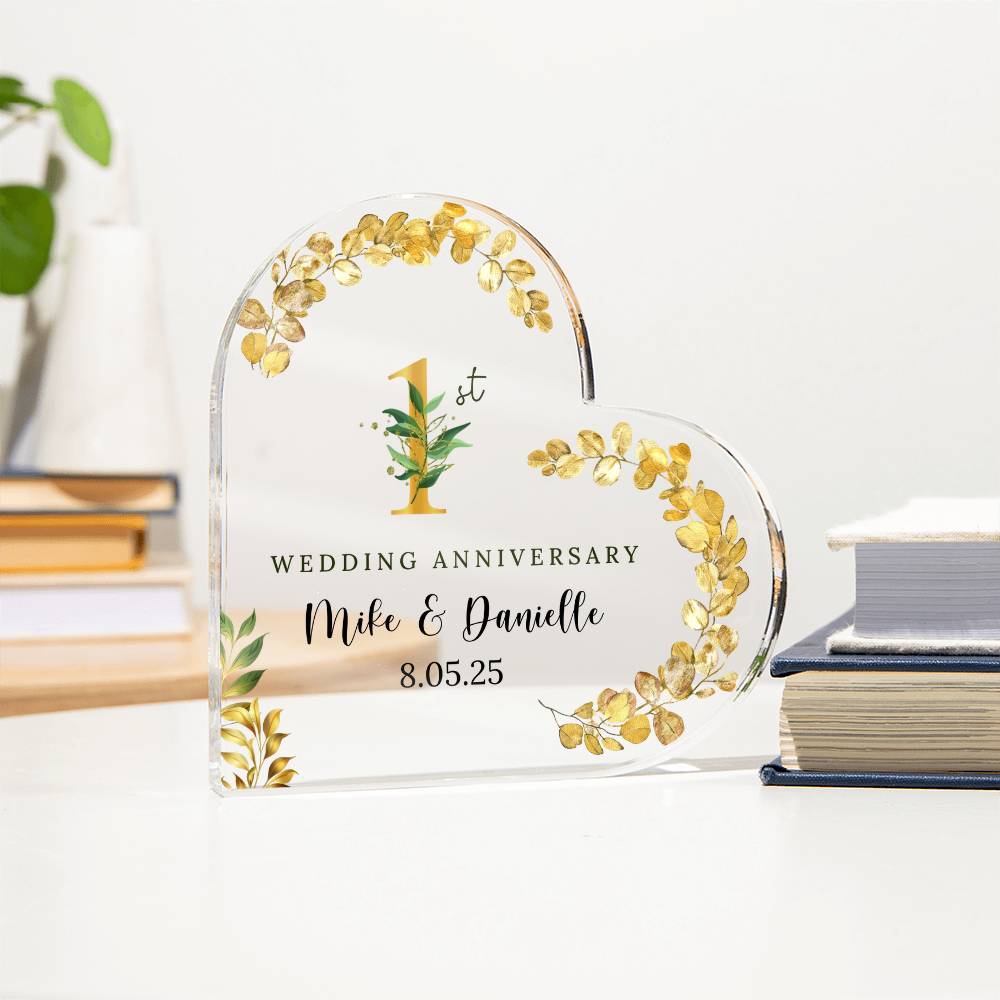 50th Anniversary Acrylic Heart Plaque
