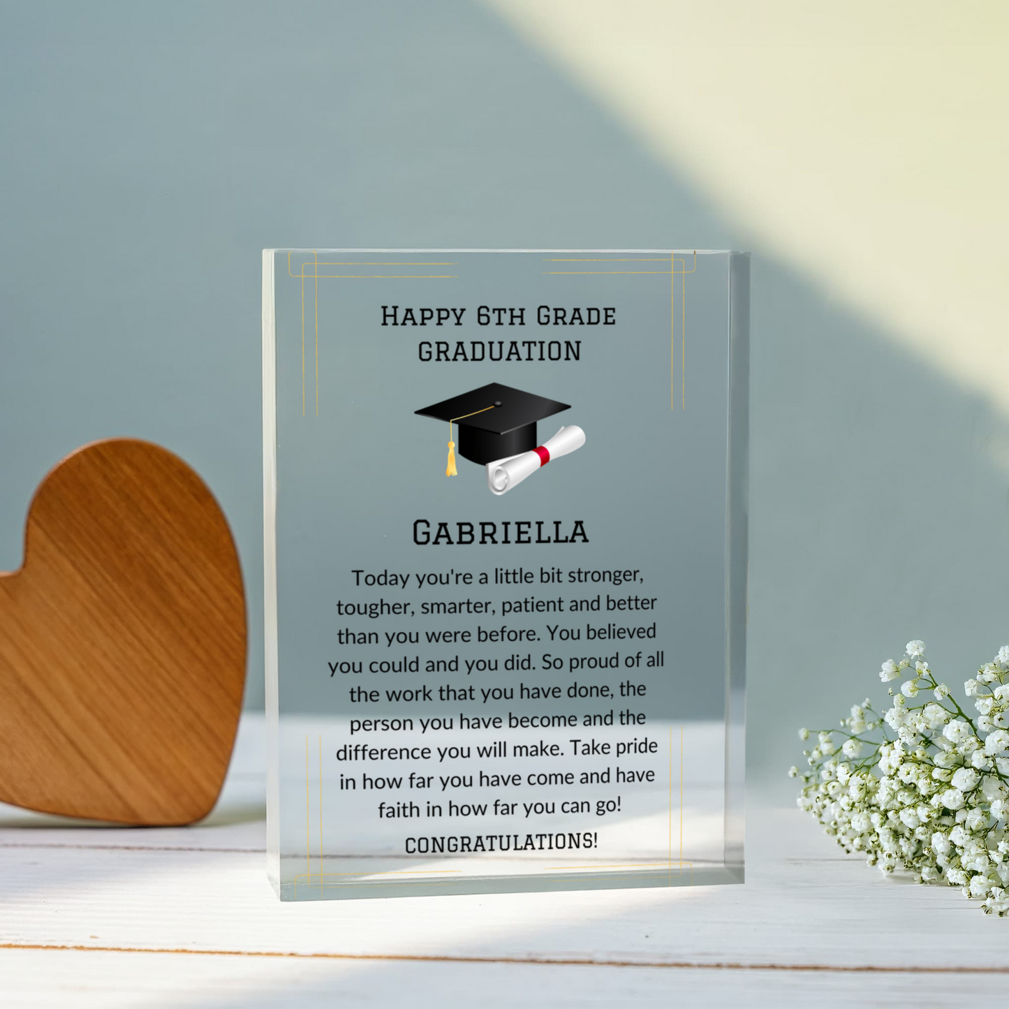 Personalized 6th Grade Graduation Plaque