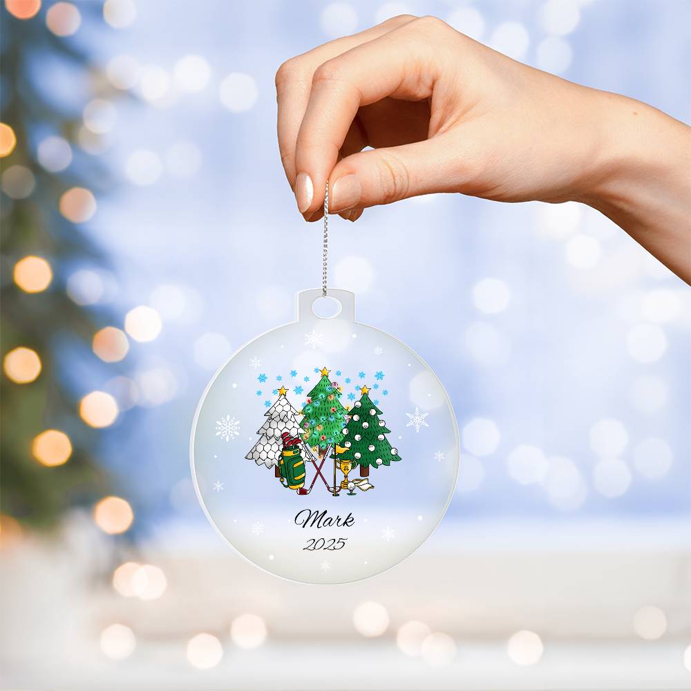 Golf Christmas Trees Acrylic Ornament Plaque