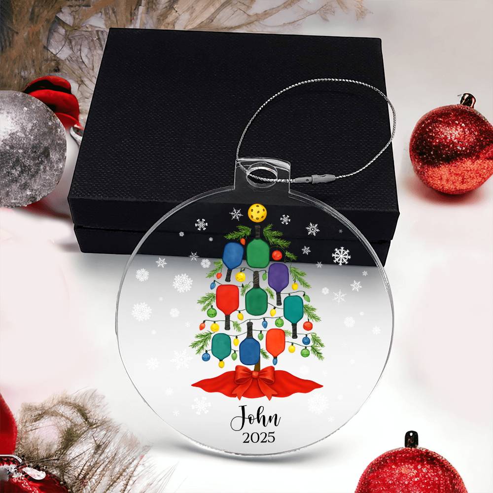 Pickleball Acrylic Christmas Ornament