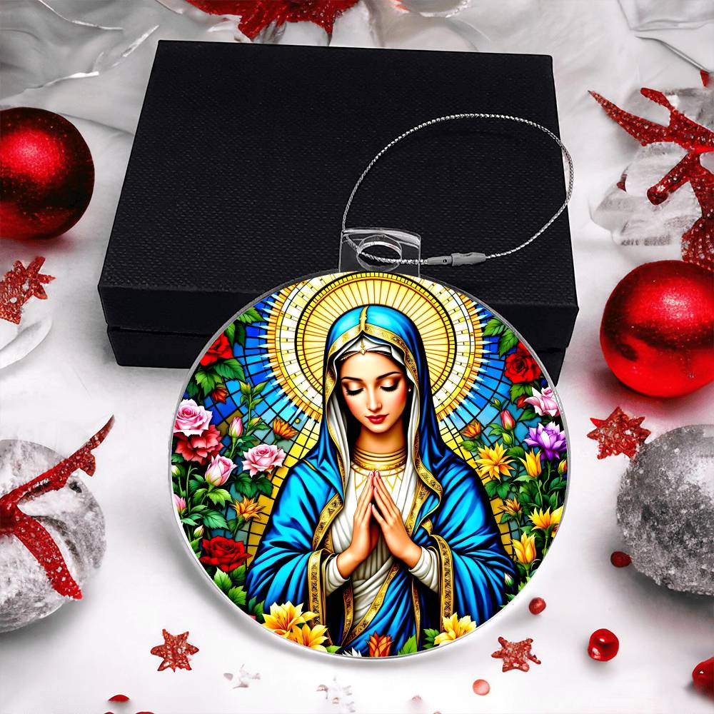 Mother Mary Catholic Acrylic Christmas Ornament
