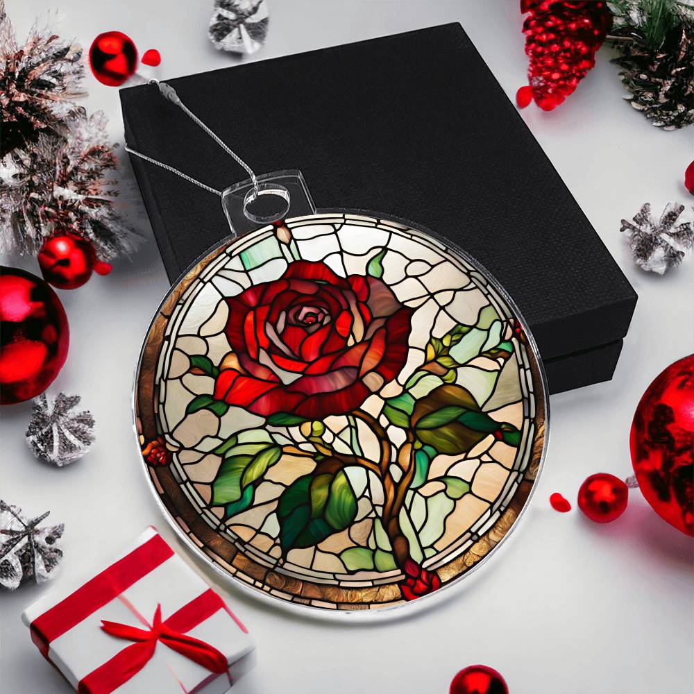 Stained Glass Style Acrylic Christmas Ornament