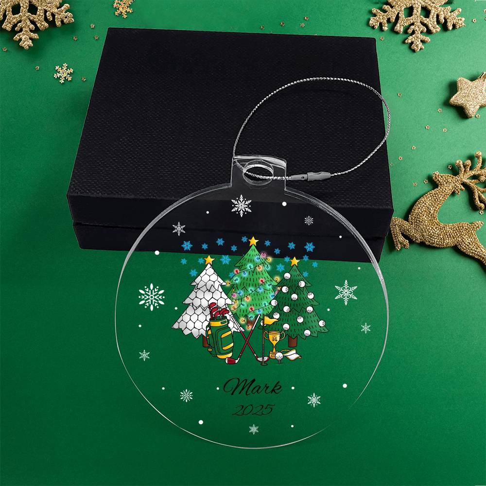 Golf Christmas Trees Acrylic Ornament Plaque