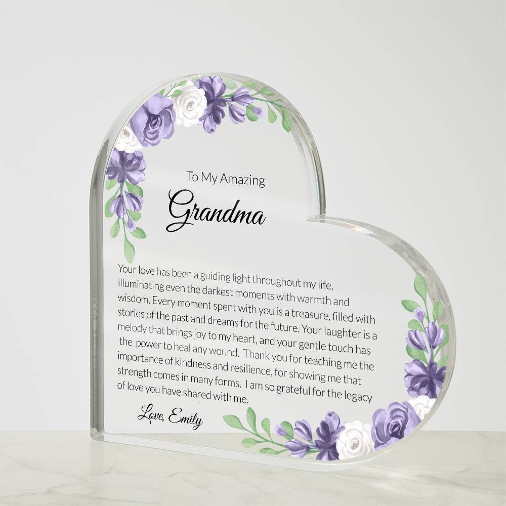 Grandma Acrylic Heart Plaque