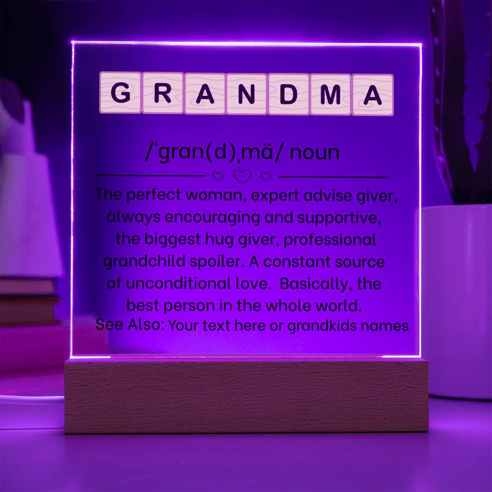 Personalized Grandma Definition Plaque