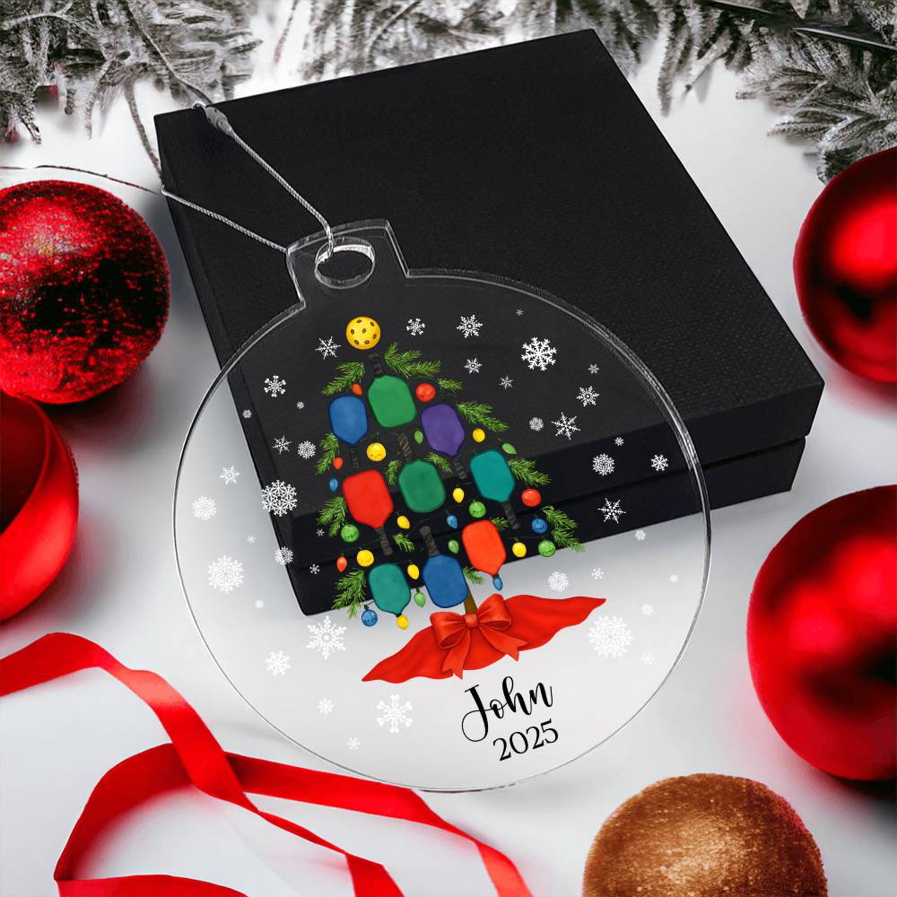 Pickleball Acrylic Christmas Ornament
