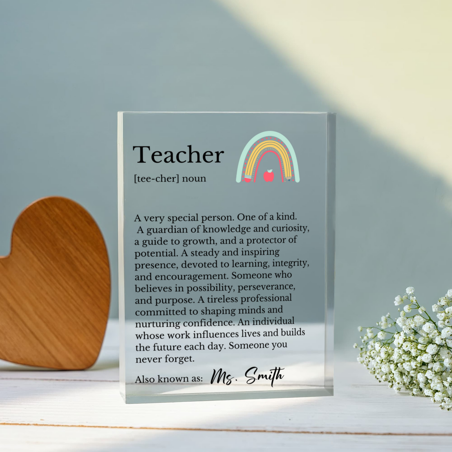 Personalized Teacher Appreciation Plaque