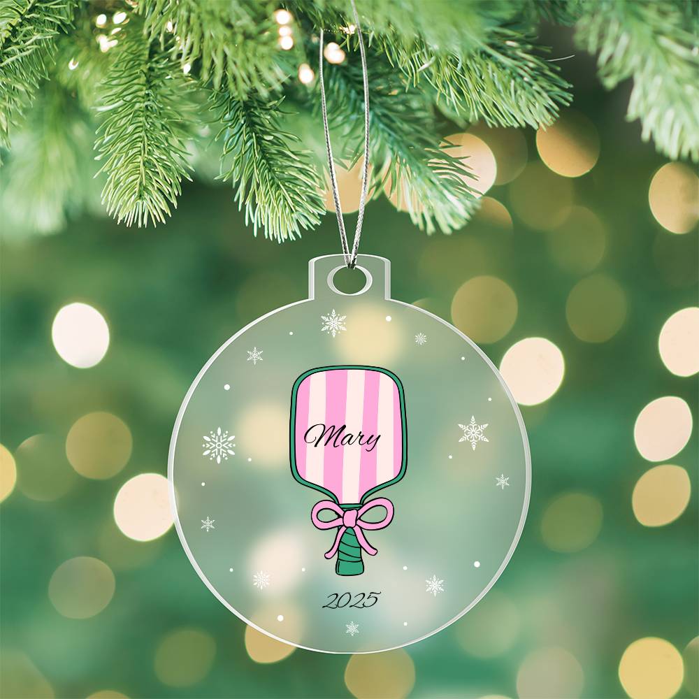 Pickleball Christmas Ornament Acrylic Ornament Plaque