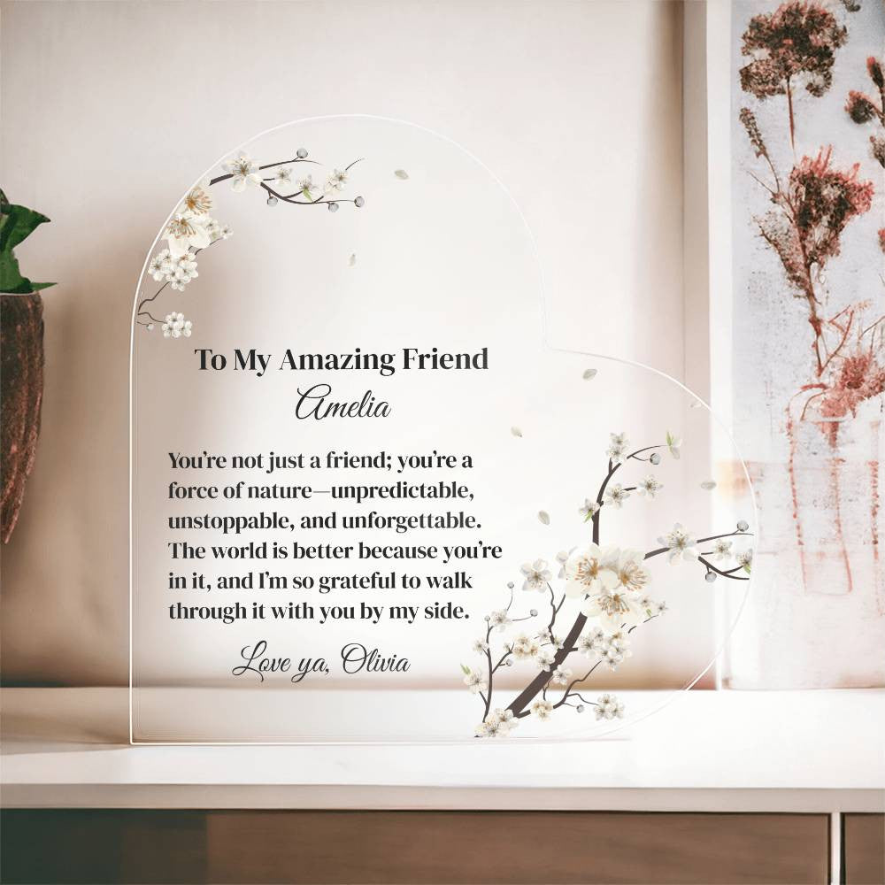 Best Friend Acrylic Heart Plaque