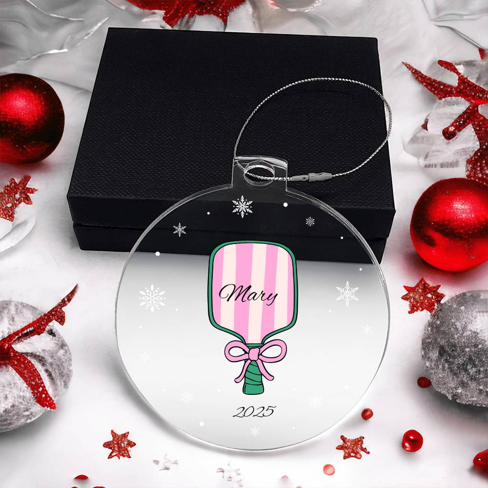 Pickleball Christmas Ornament Acrylic Ornament Plaque