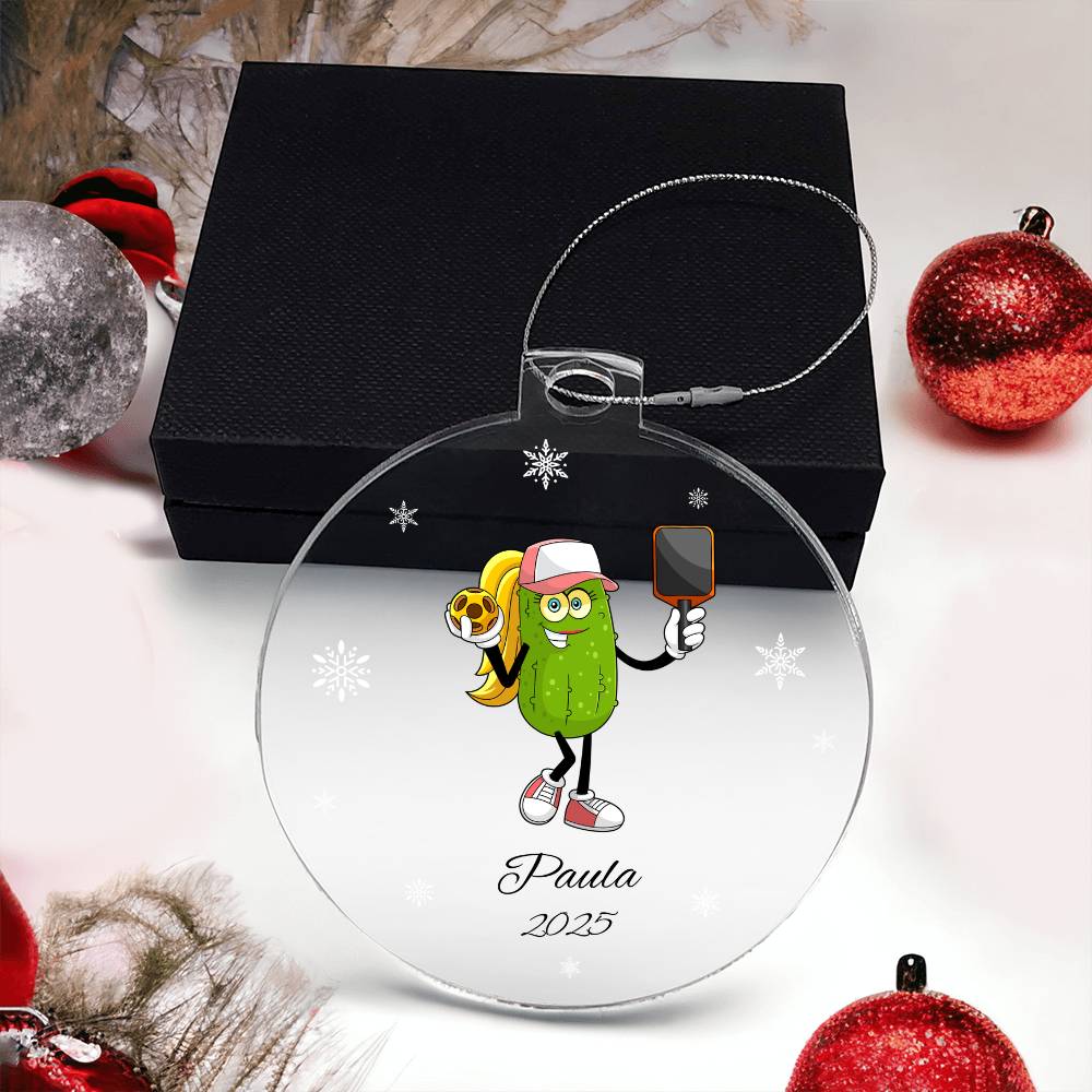 Pickleball Player Girl Christmas Ornament