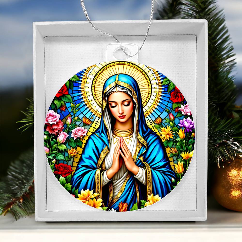 Mother Mary Catholic Acrylic Christmas Ornament