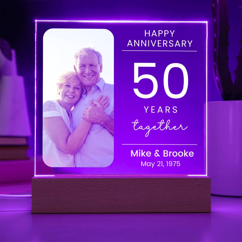 50th Wedding Anniversary Lighted Plaque