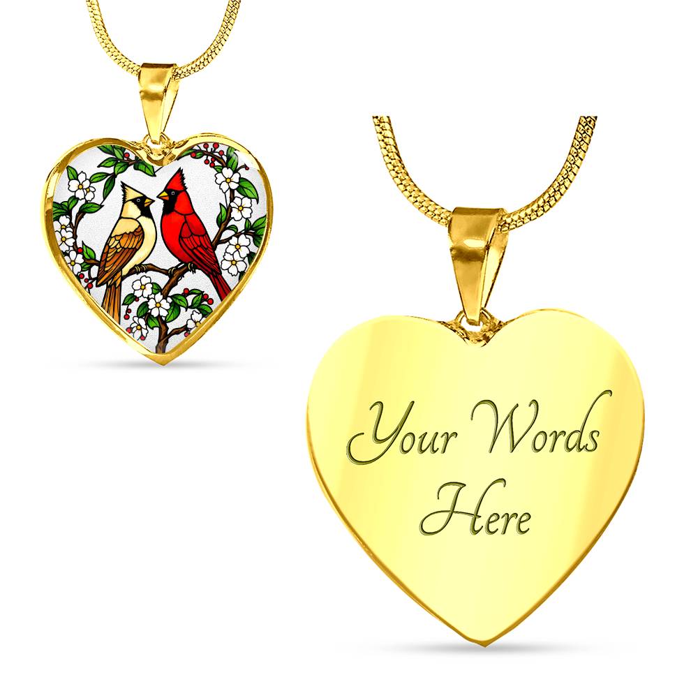 Cardinals Pendant Necklace Engraved