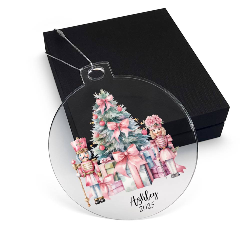 Nutcracker Coquette Bows Acrylic Christmas Ornament