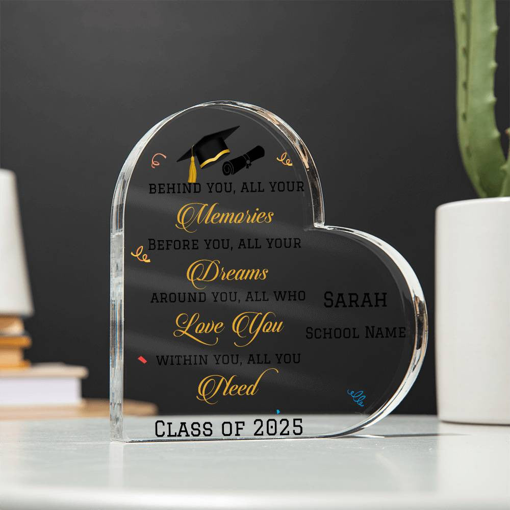 Class of 2024 Graduation Gift Acrylic Heart Plaque