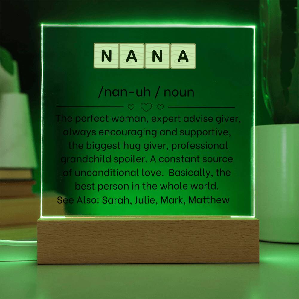 Custom Nana Acrylic Plaque Gift for Grandmother