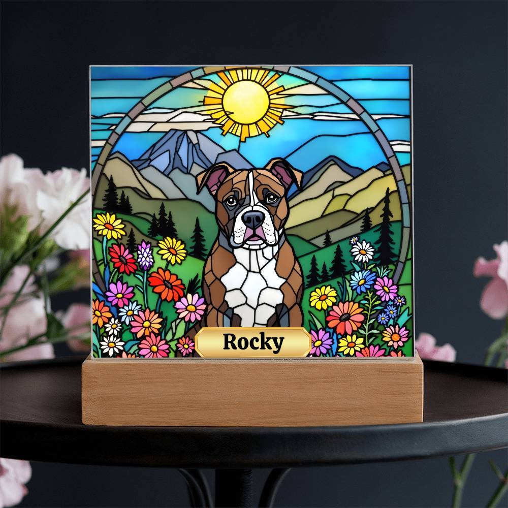 Pitbulll Dog Lighted Plaque