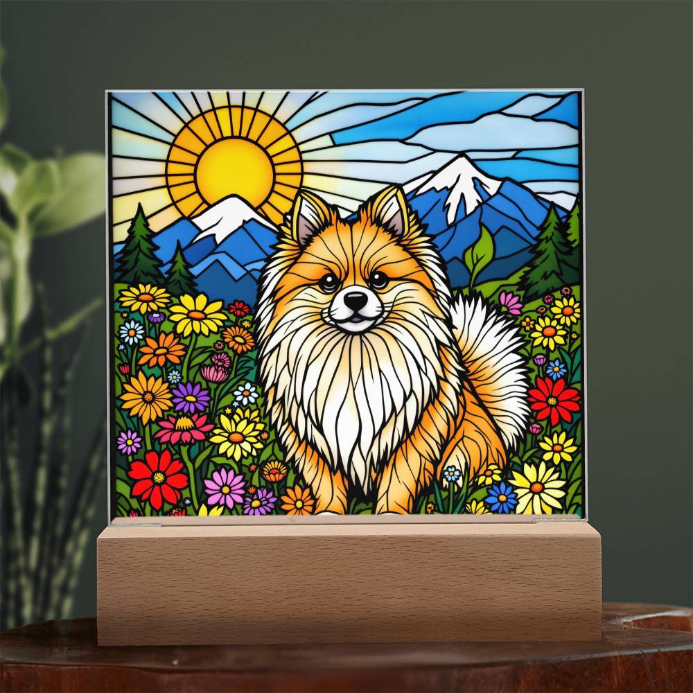 Pomeranian Dog Lighted Plaque