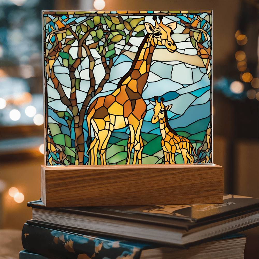 Mom and Baby Giraffe Led Dimmable Table Nightlight