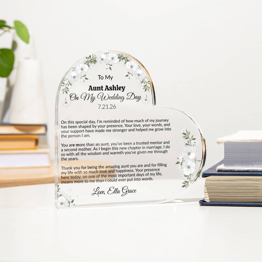 Personalized Wedding Day Acrylic Heart Plaque