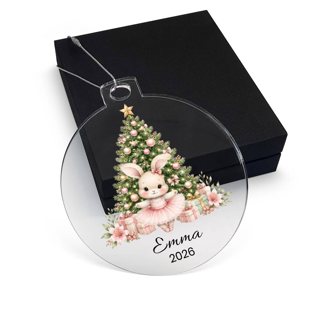 Ballet Bunny Kids Christmas Ornament
