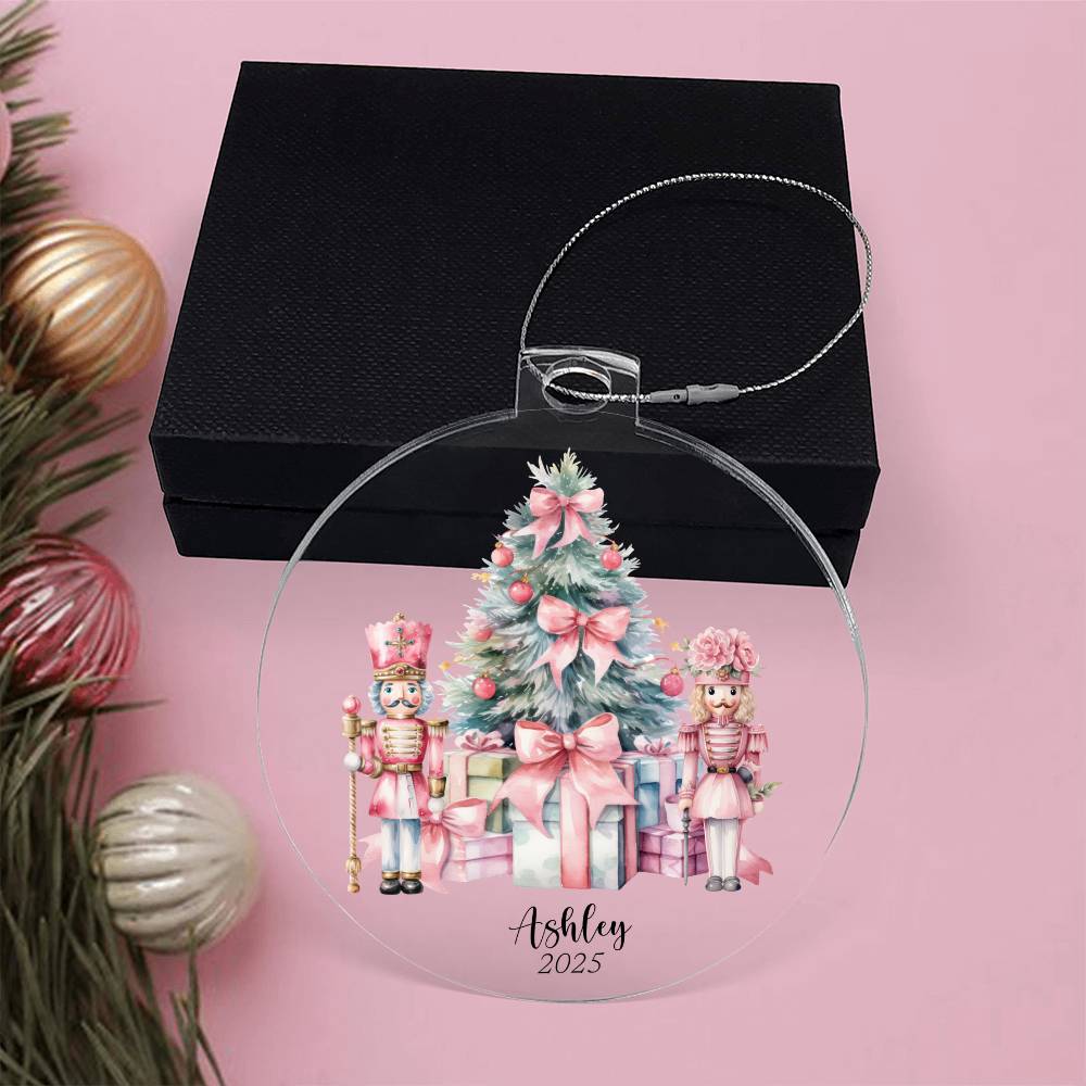 Nutcracker Coquette Bows Acrylic Christmas Ornament