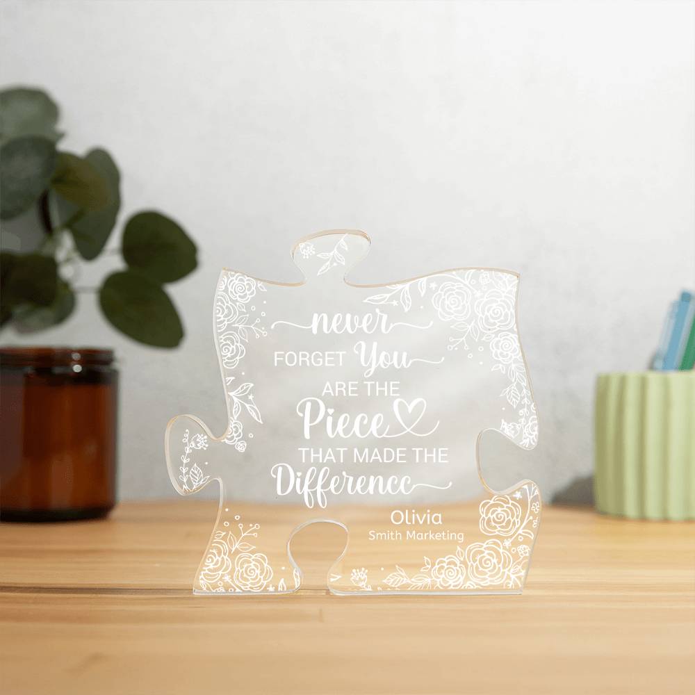 Personalized Difference Maker Acrylic Puzzle Plaque