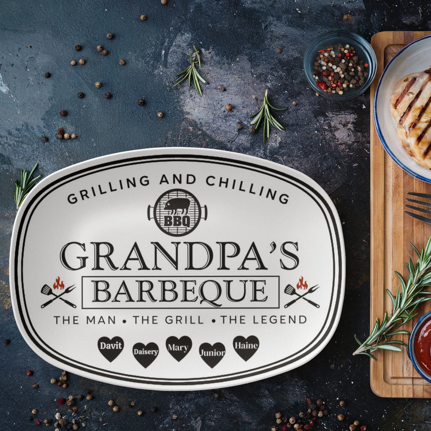 Grandpas Grilling Platter 10”x14” Platter