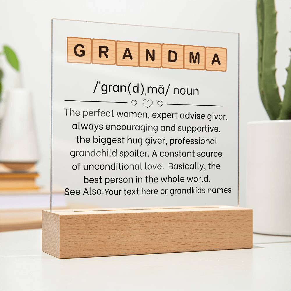 Personalized Grandma Definition Plaque