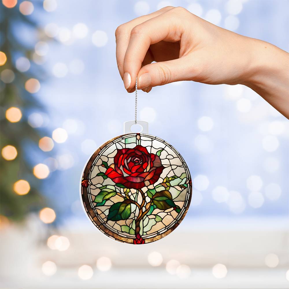 Stained Glass Style Acrylic Christmas Ornament