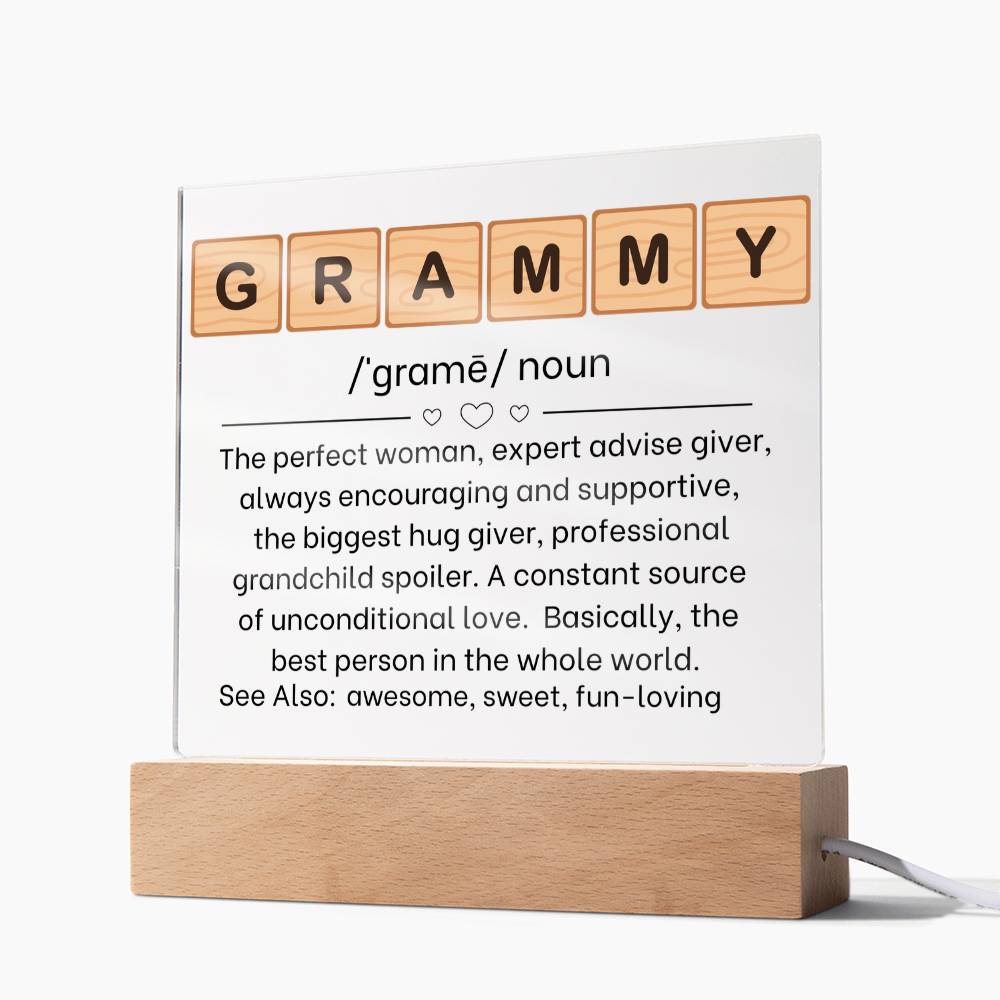 Personalized Grammy Definition Acrylic Sign with Grandkids Names