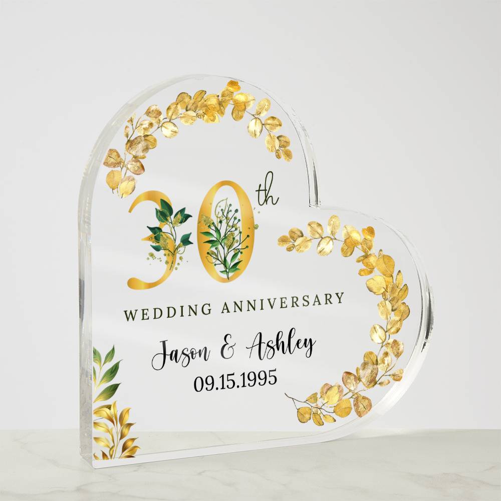 50th Anniversary Acrylic Heart Plaque