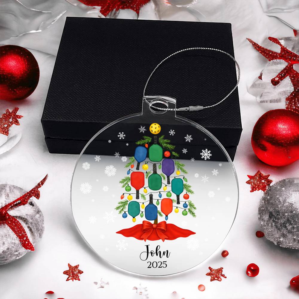 Pickleball Acrylic Christmas Ornament