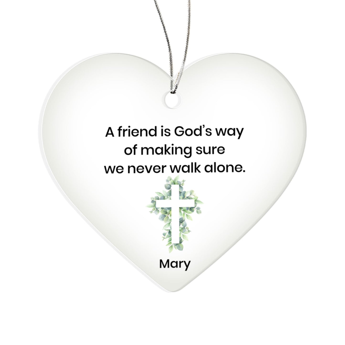 Christian Friendship Acrylic Heart Ornament