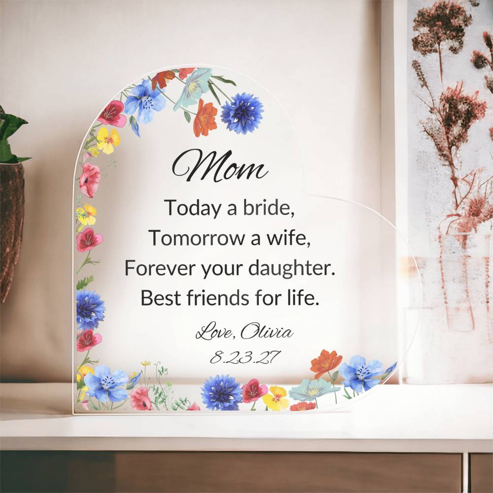 Mother of The Bride Acrylic Heart Plaque