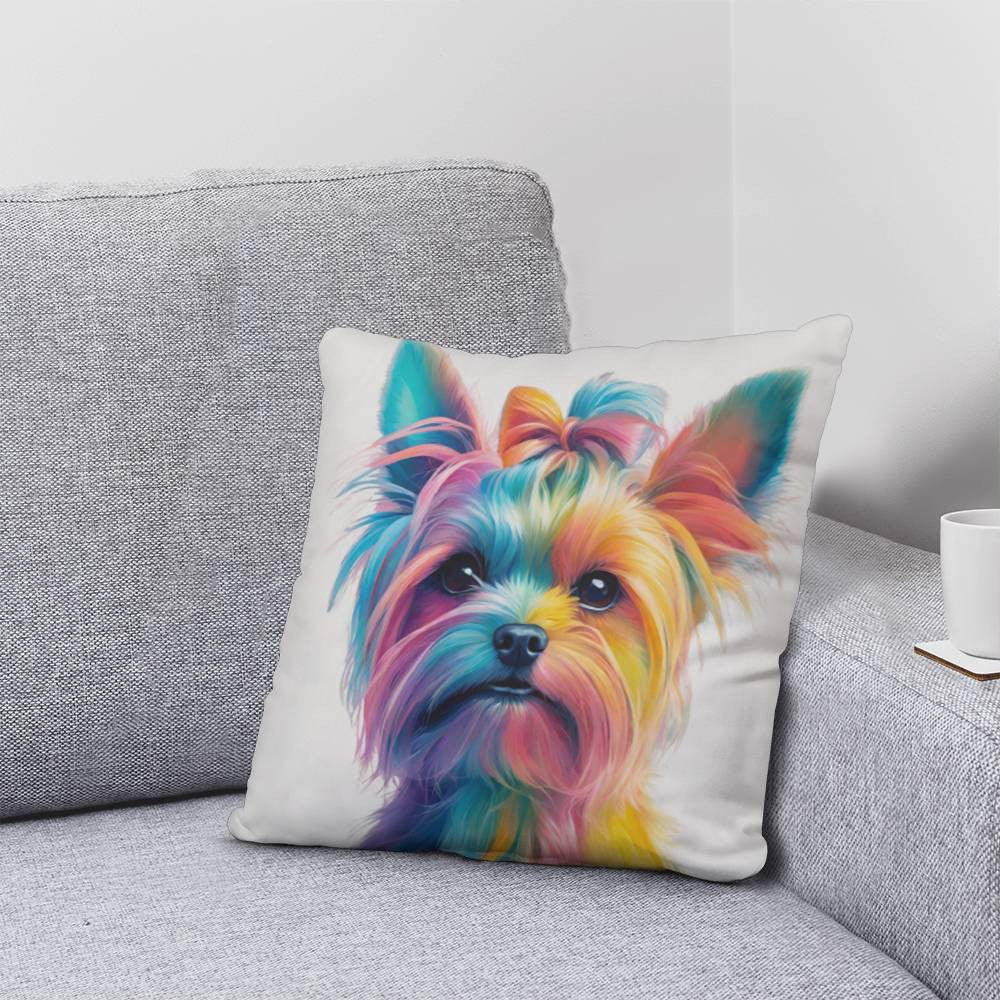 Watercolor Yorkie Throw Pillow in 5 sizes