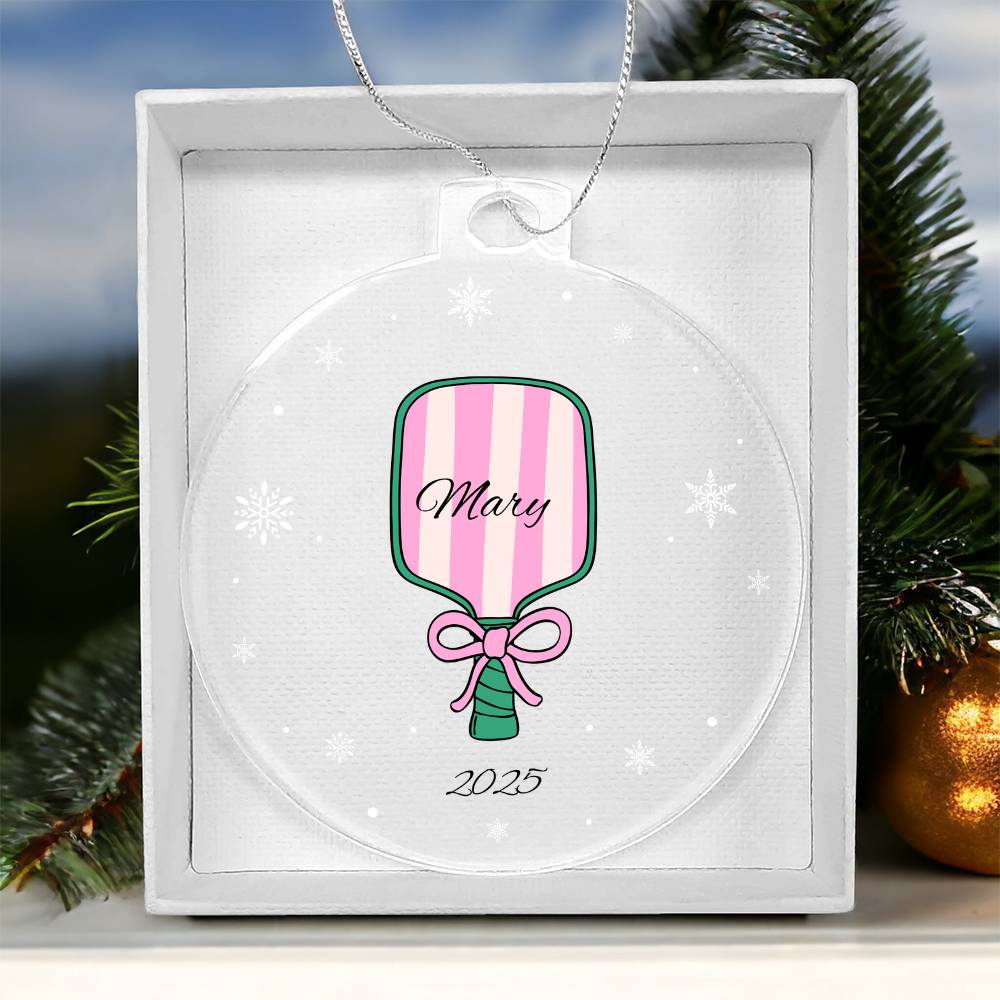 Pickleball Christmas Ornament Acrylic Ornament Plaque
