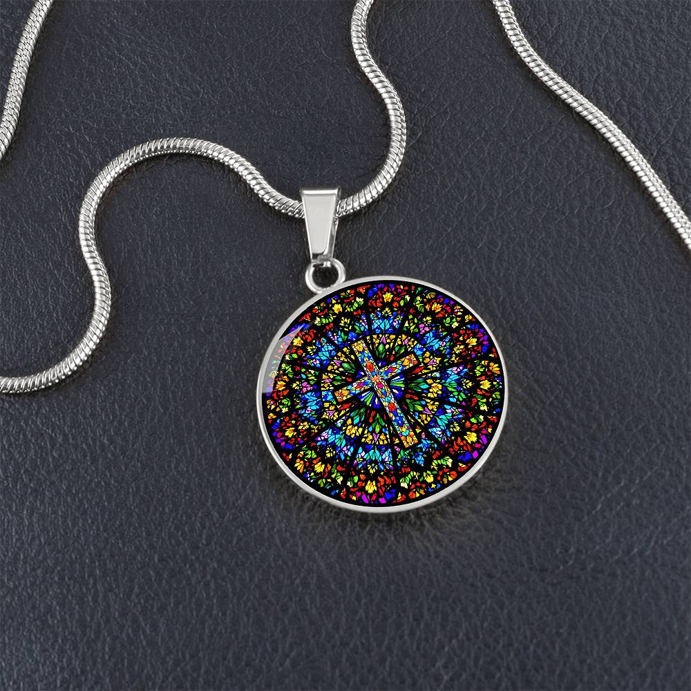 Cross Engraved Pendant Necklace